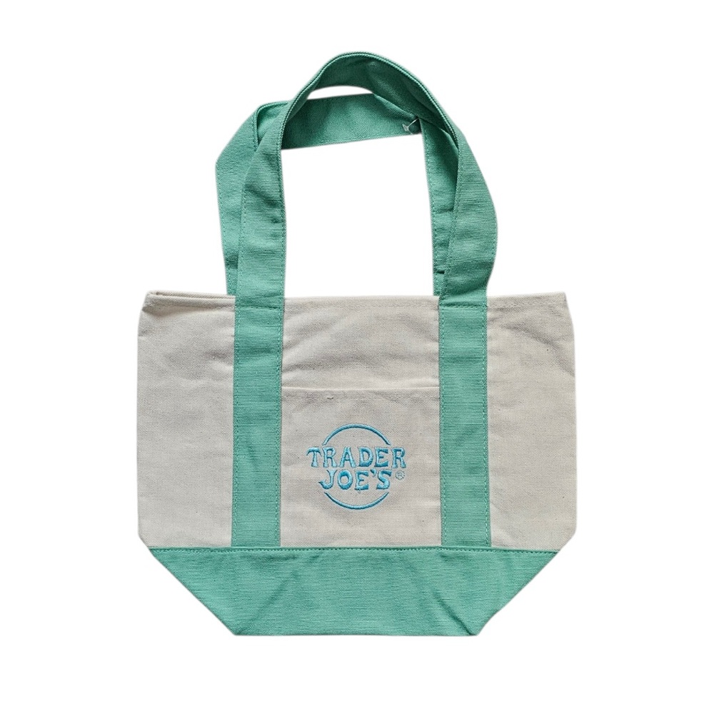 Trader Joe's Mini Pastel Canvas Tote Bag - Picture 2 of 8